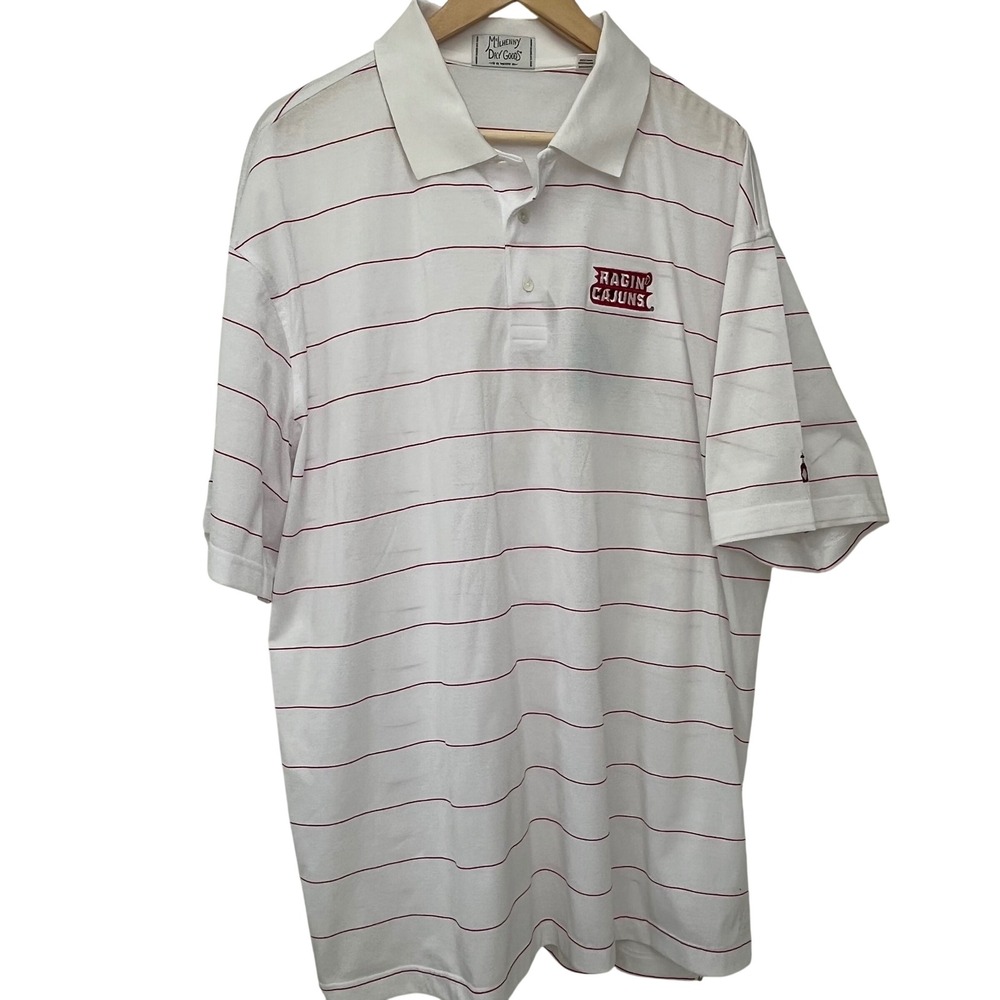 McIlhenny Dry Goods White XXL Men's 032 Dry Reserve Ragin Cajuns UL Polo NWT